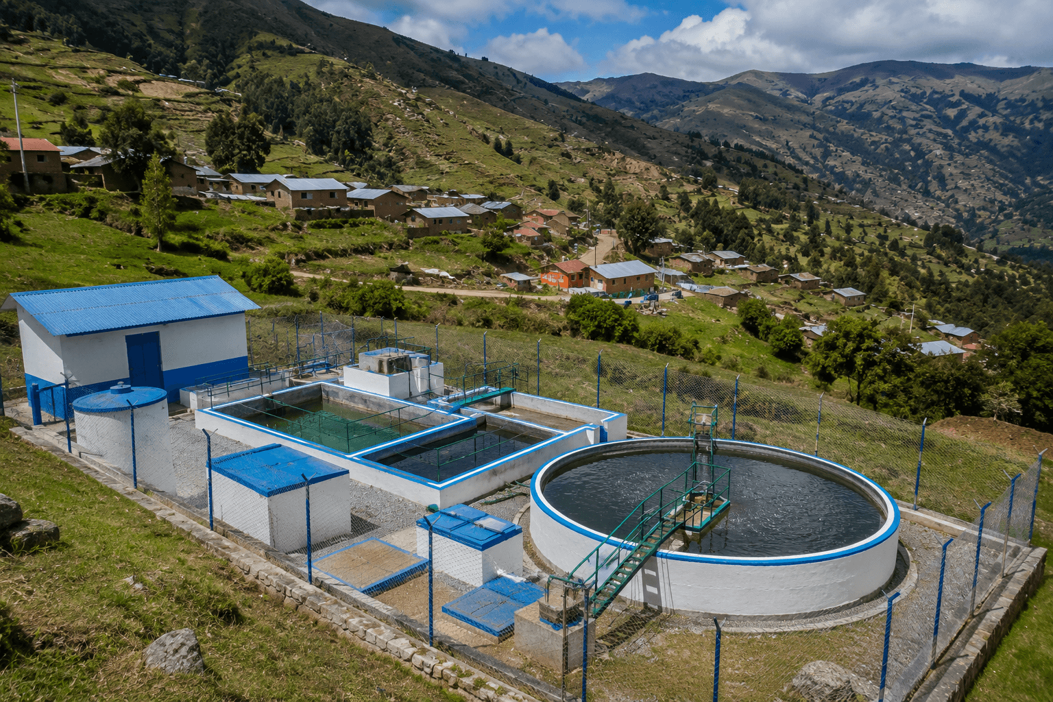 Imagen referencial de infraestructura de agua potable y saneamiento en una zona rural de Cajamarca